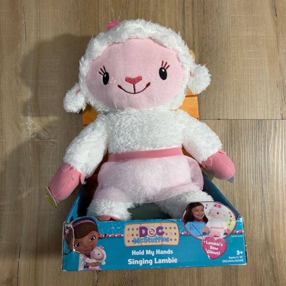 New Disney Doc McStuffins Hold My Hands Singing Lambie Plush Doll Kidcore Cozy